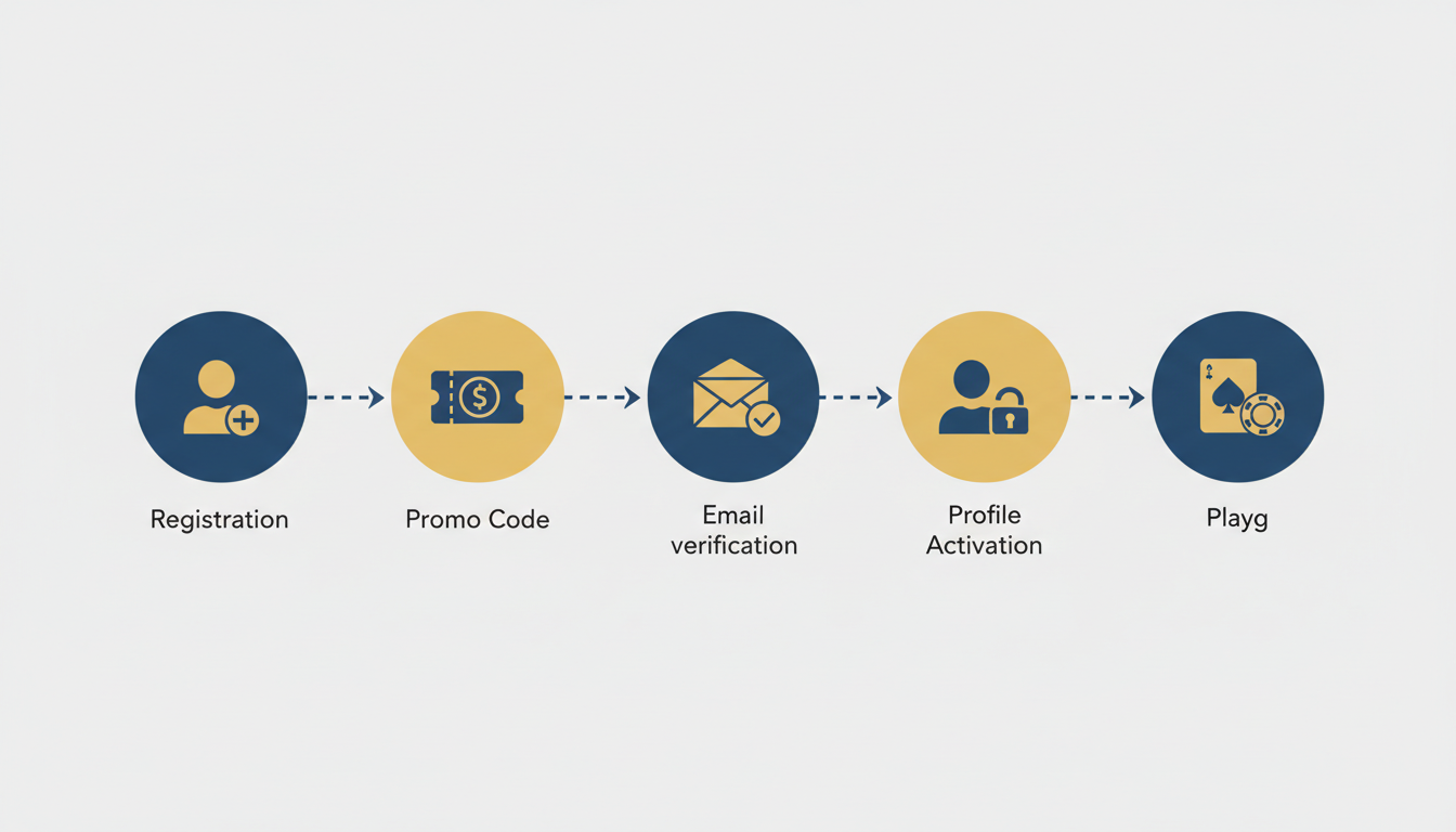 Infografika przedstawiająca kroki aktywacji bonusu w kasynie online